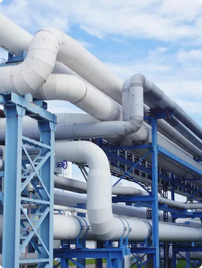 Close Up Of Factory Pipes And Valves